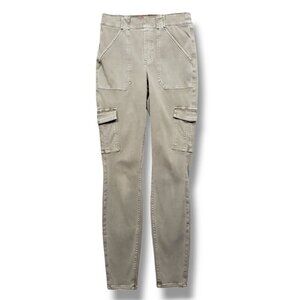 Spanx Stretch Twill Ankle Cargo Pants Womens XS Desert Dune Pull On 20311R
